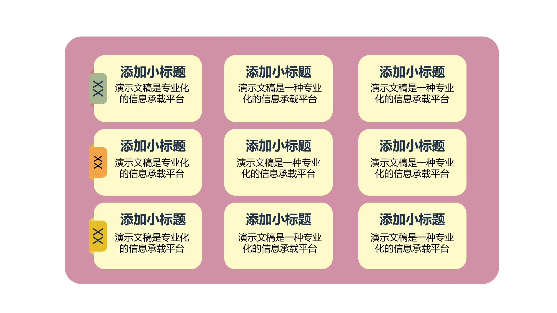 单页并列九宫格分层便签模块可编辑数据分析看板带图表纯文字标题带文字九项内容分类讲解通用商务PPT模板