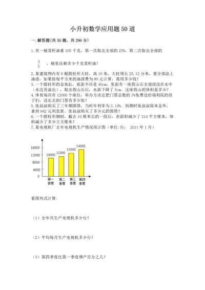 小升初数学应用题50道附答案.docx