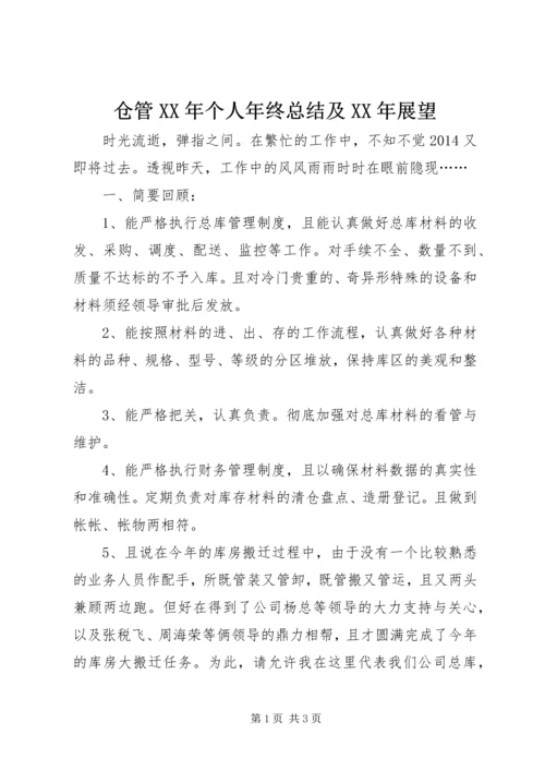 仓管某年个人年终总结及某年展望.docx