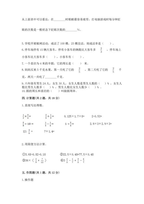 2022六年级上册数学期末测试卷附参考答案（轻巧夺冠）.docx