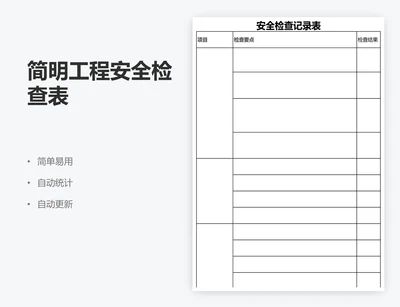 简明工程安全检查表