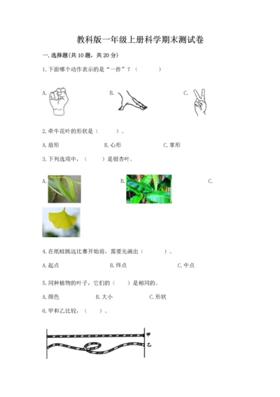 教科版一年级上册科学期末测试卷精品【夺冠】.docx