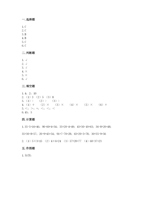 人教版二年级上册数学期末测试卷含答案解析.docx