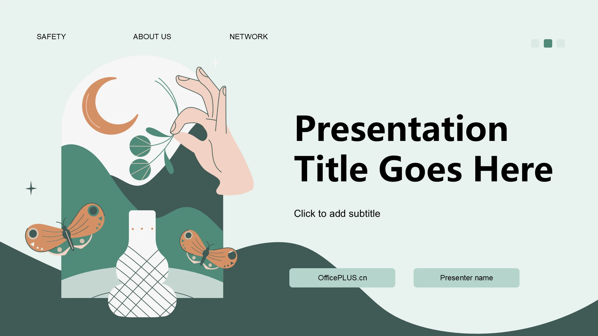 绿色简约风展示PPT主题