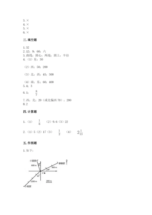 六年级数学上册期末考试卷及参考答案（轻巧夺冠）.docx