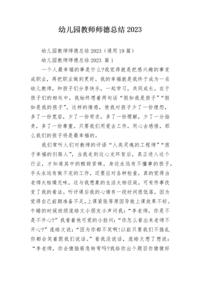 幼儿园教师师德总结2023.docx