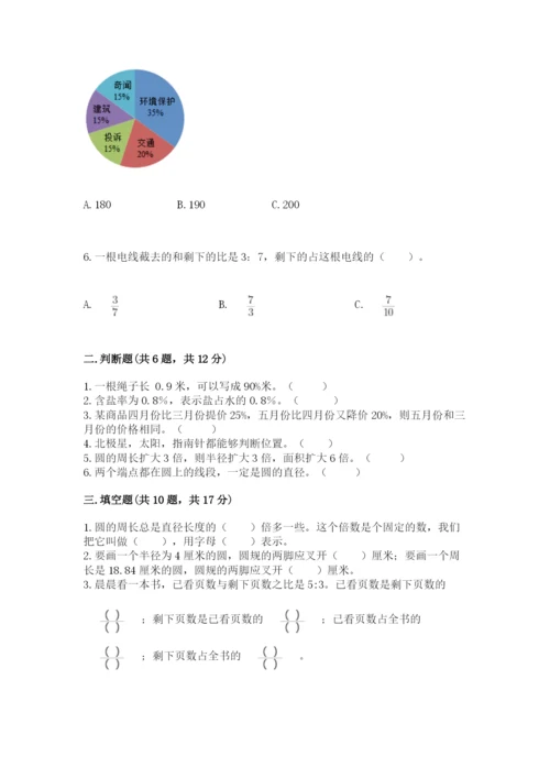 2022年人教版六年级上册数学期末测试卷（考点精练）.docx