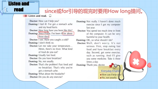 外研版八年级下册Module 4 Seeing the doctor Unit 1 课件（共19张P