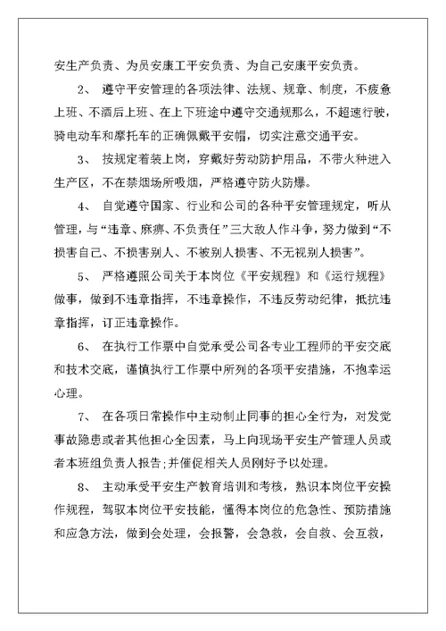 安全承诺书集锦9篇