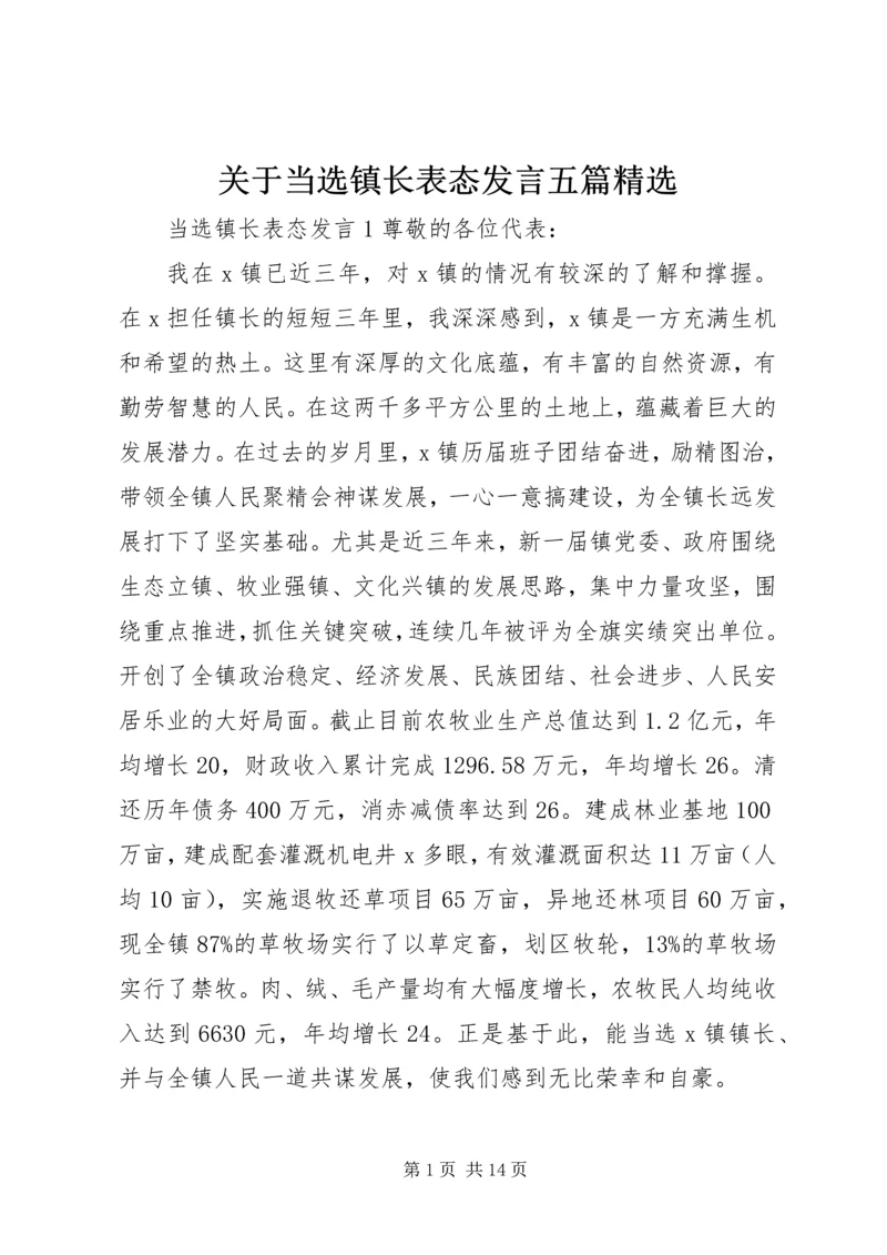 关于当选镇长表态发言五篇精选.docx