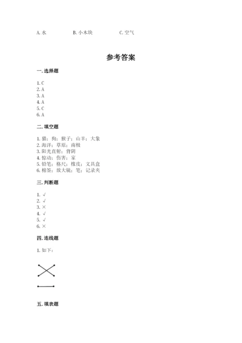 教科版小学科学一年级下册期末测试卷【有一套】.docx