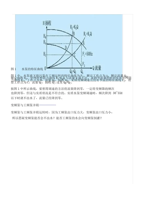 水泵变频运行特性曲线要点计划