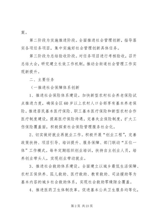 马山街道办事处社会管理创新工作方案(精).docx