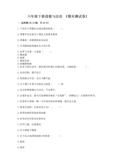 六年级下册道德与法治 《期末测试卷》【必考】.docx