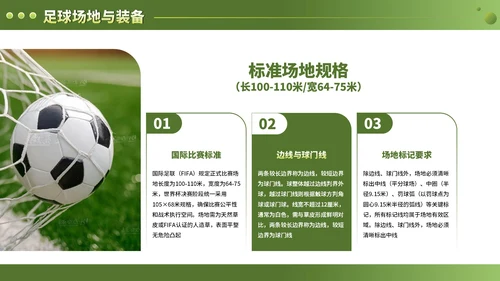 绿色竞技体育足球基础知识科普PPT模板