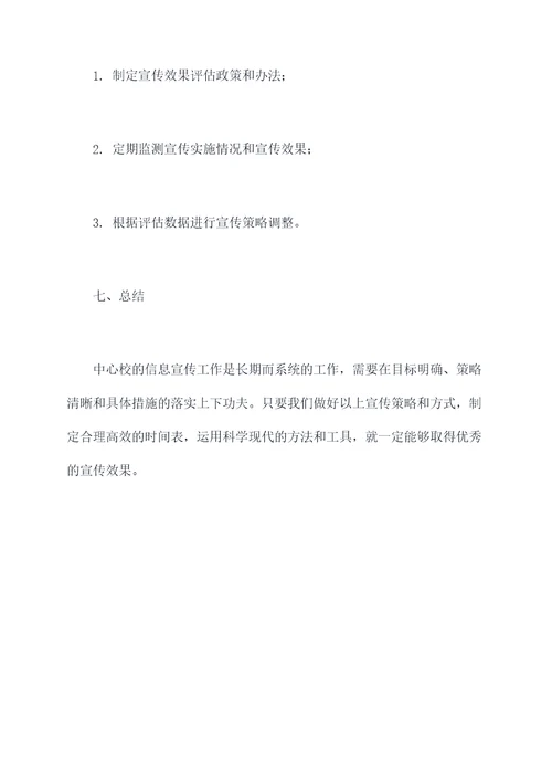 中心校信息宣传工作计划
