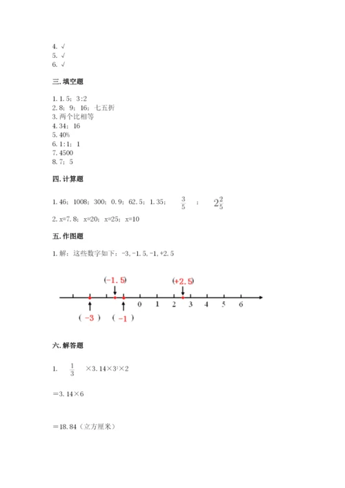 人教版六年级下册数学期末测试卷附答案【能力提升】.docx