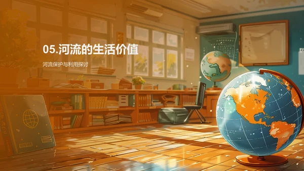 河流地理教学报告PPT模板
