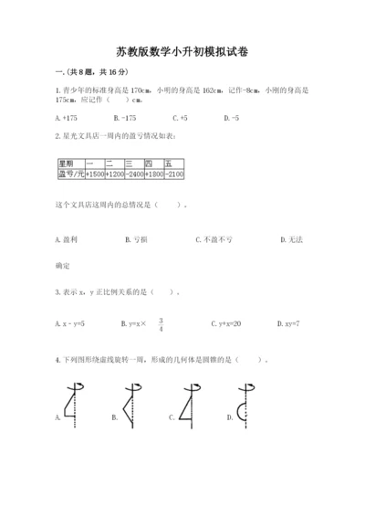 苏教版数学小升初模拟试卷【重点】.docx