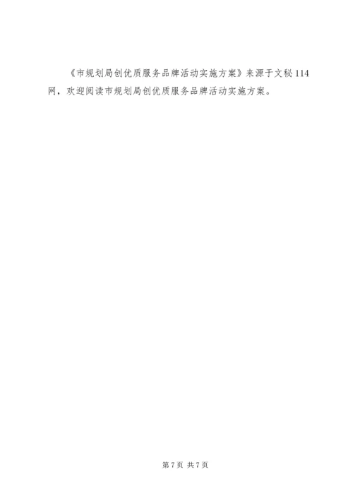市规划局创优质服务品牌活动实施方案.docx