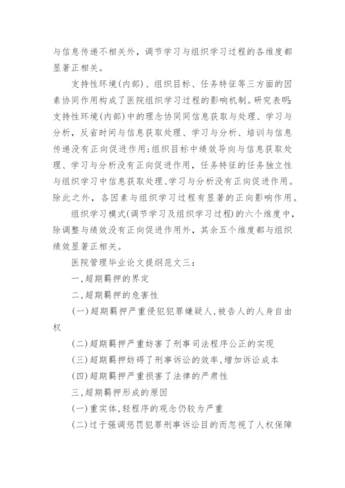 医院管理毕业论文提纲.docx