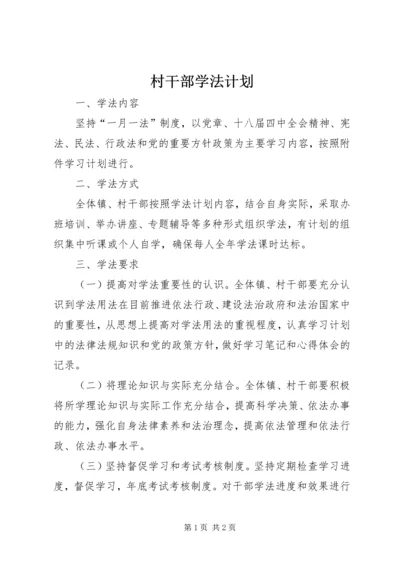 村干部学法计划.docx