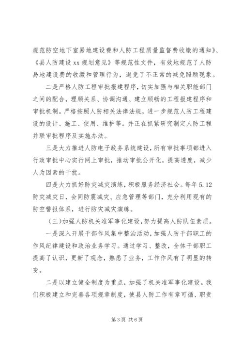 人防办工作情况报告.docx
