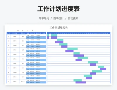 工作计划进度表