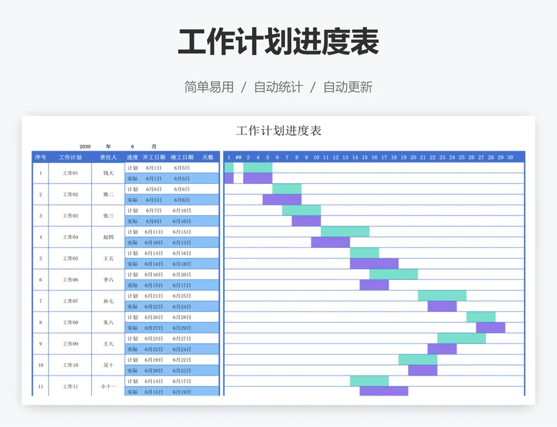 工作计划进度表