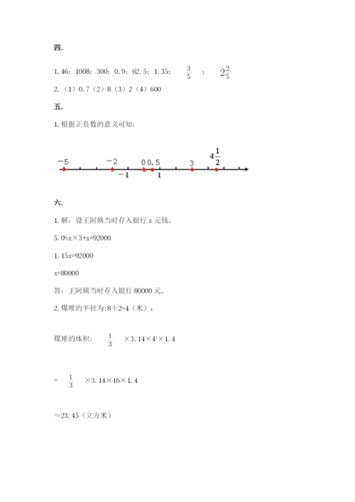 苏教版数学小升初模拟试卷含答案【满分必刷】.docx