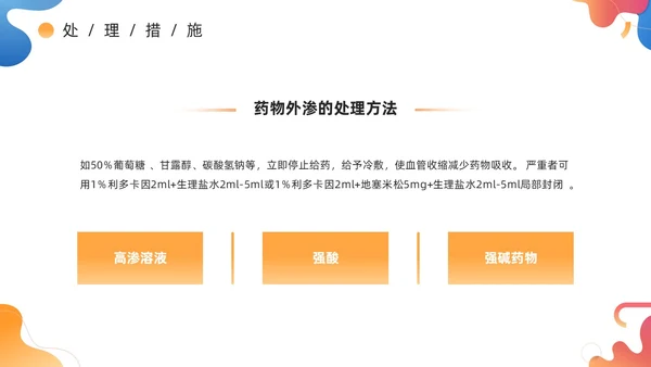 蓝色商务风药液外渗的应急预案及处理PPT模板护理医疗