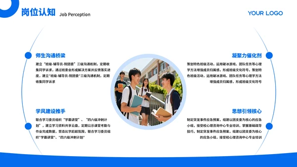 蓝色商务风团支书竞选汇报PPT模板