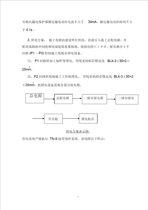 某钢结构厂房临时用电施工方案