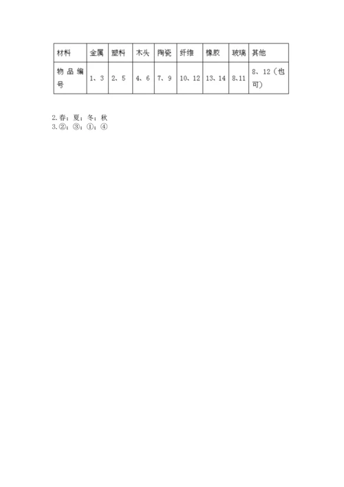 教科版二年级上册科学期末测试卷及参考答案（轻巧夺冠）.docx