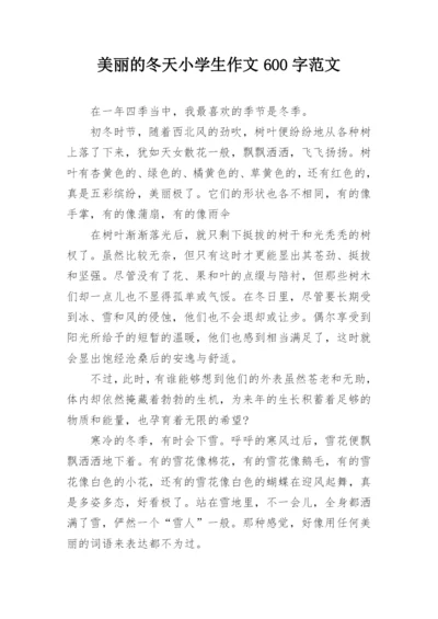 美丽的冬天小学生作文600字范文.docx