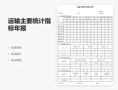 运输主要统计指标年报