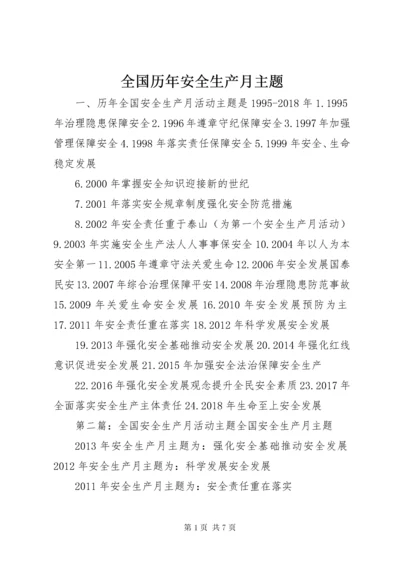 全国历年安全生产月主题.docx