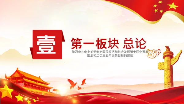 学习第十四个五年规划和2035年远景目标要点解读PPT模板
