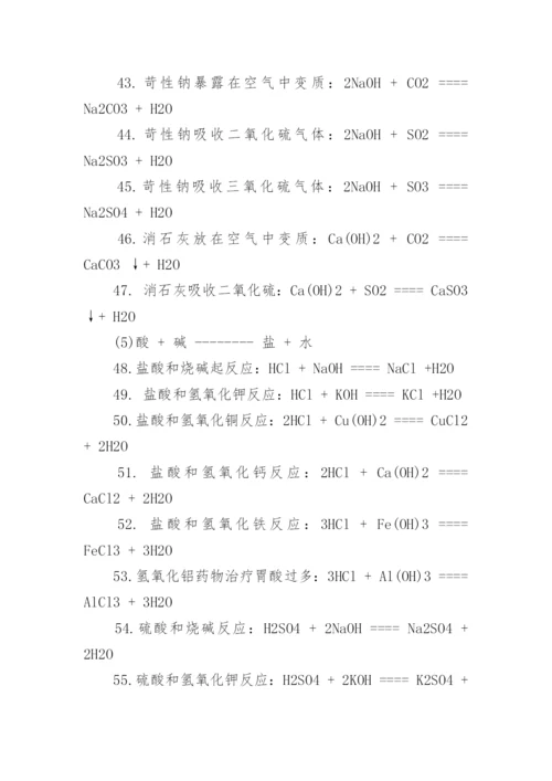 高中化学方程式汇总.docx