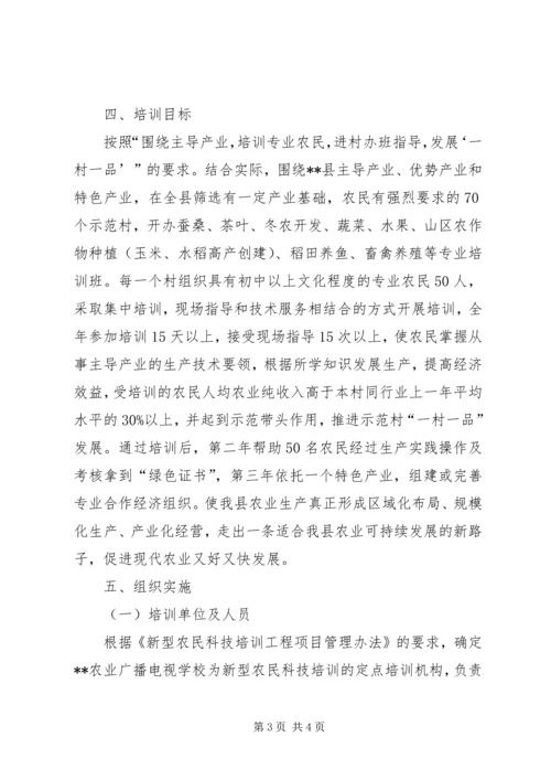 新型农民科技培训项目申报计划.docx