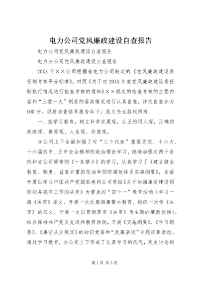 电力公司党风廉政建设自查报告 (3).docx