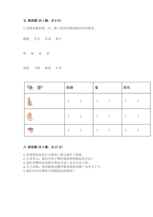 教科版一年级下册科学期末测试卷附参考答案【综合题】.docx