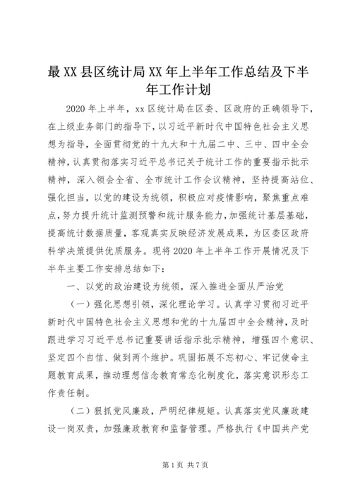 最XX县区统计局XX年上半年工作总结及下半年工作计划.docx