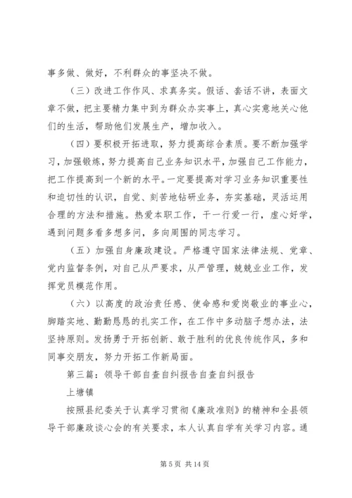 泾渭镇委员会关于党政主要领导自查自纠的报告5篇.docx