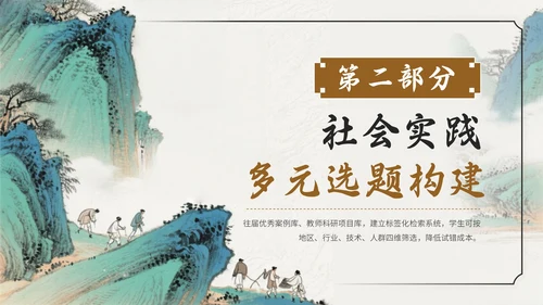 棕色中国风社会实践报告PPT模板