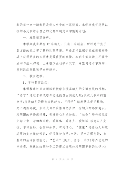 学前班幼师工作计划10篇.docx