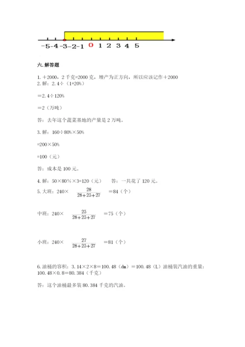 人教版六年级下册数学期末测试卷含答案【模拟题】.docx