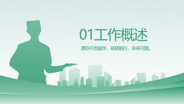 绿色医疗护士长述职报告动态PPT