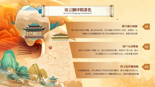 黄色插画风大学生非遗比赛PPT模板