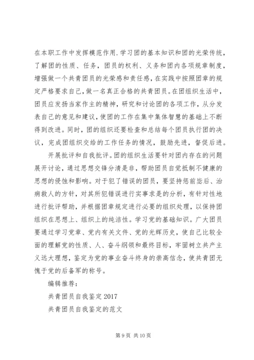共青团员自我鉴定4篇.docx